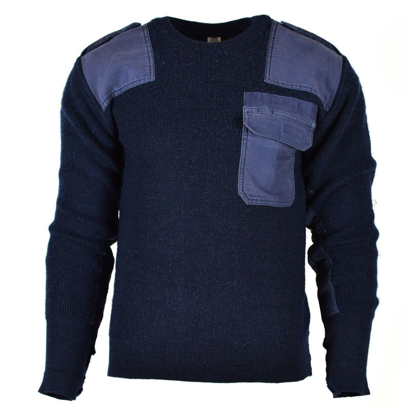 Original Bundeswehr Pullover Kommando Pullover Blau Marine Pullover Wolle Militär