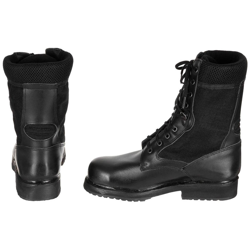 Original italienische Militär-Kampfstiefel, leichtes Leder, halbsaisonal, Schwarz