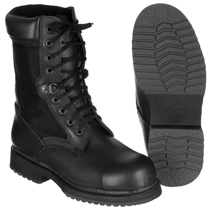 Original italienische Militär-Kampfschuhe, leichtes Leder, Winter, Schwarz