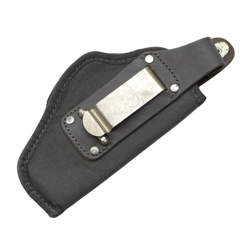 Original italienisches Militär Pistolenholster mit Druckknopfverschluss, Leder, Grau