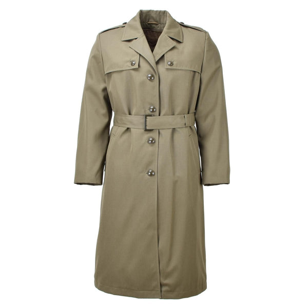 Original italienischer Militär Trenchcoat für Damen oliv lang mit Gürtelfutter Army NEU