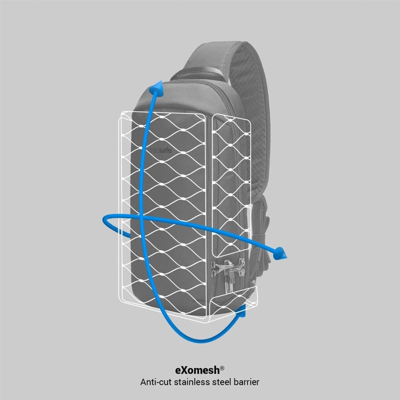 Pacsafe V Tech -Umhängetasche 10L Wasserschutzmittel Rfidsafe Anti -Diebstahl -Schlinge Pack