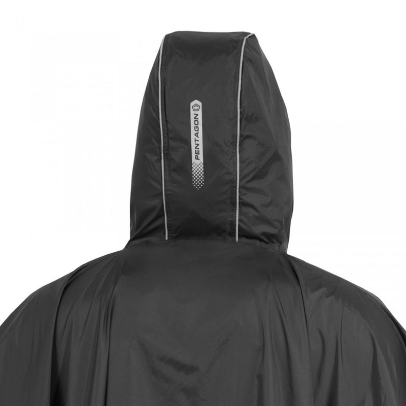 PENTAGON Cloudburst Packbarer Poncho Wasserdicht Atmungsaktiv Reflektierende Details