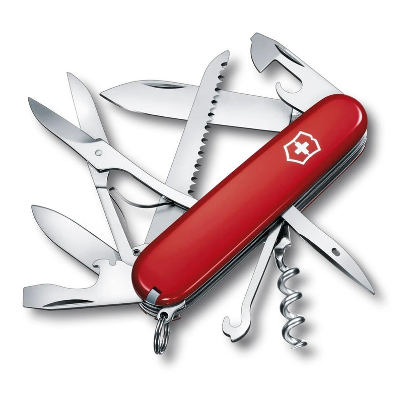 Victorinox Huntsman Multifunktionsmesser, 12 Funktionen, Edelstahl, roter Griff