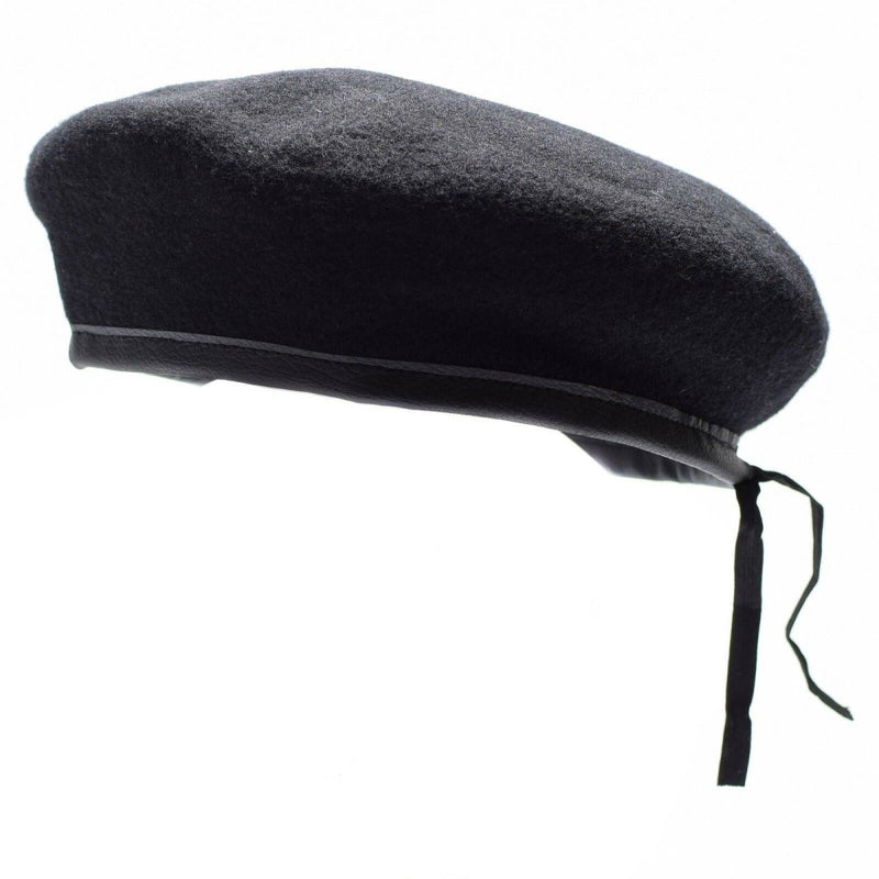 Genuine German army Black beret hat Military command cap wool quality adjustable strap breathable all seasons