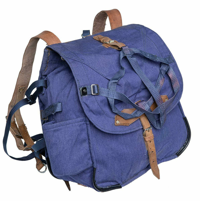 Romanian army rucksack military surplus Blue canvas haversack bag