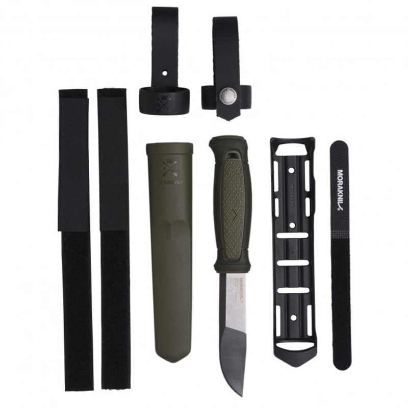 MORA Kansbol fixed knife multi-mount sheath drop point blade molle attachment