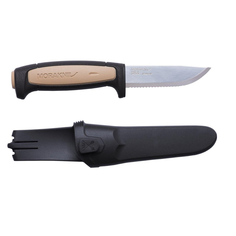 MORAKNIV Pro Rope SRT universal knife fixed drop point polished blade Swedish stainless steel TPE-rubber handle hard sheath