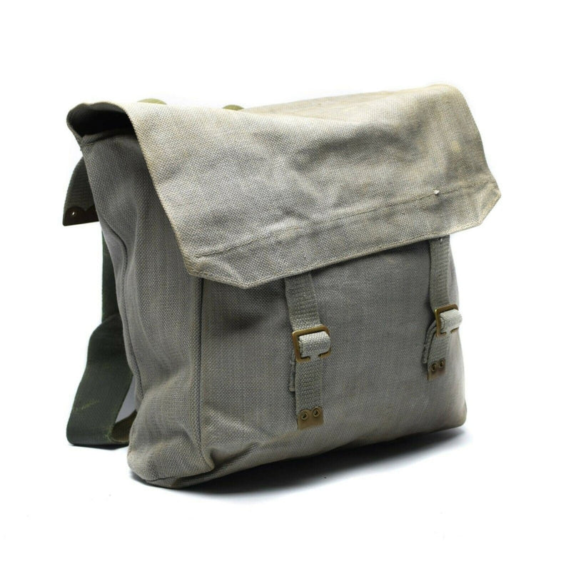 Original British army M37 haversack canvas grey pack military large side bag buckle closure