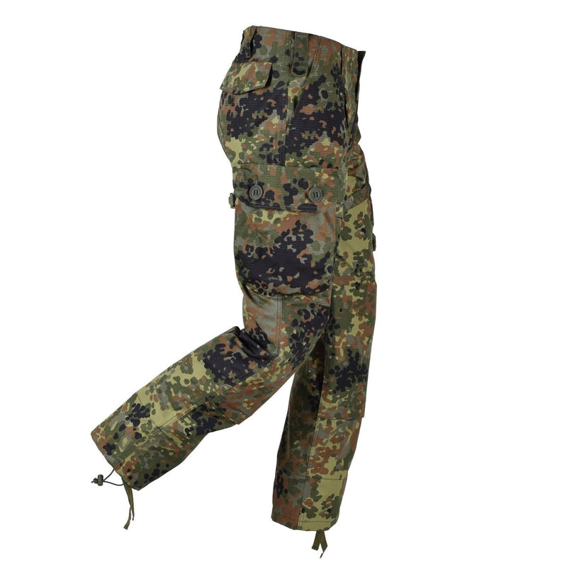 TACGEAR Brand German Army style field cargo combat pants Flecktran camouflage ripstop drawstring ankles